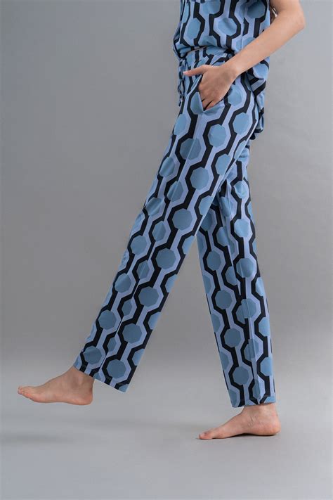 midnight blue geometric modal pajamas – NeceSera
