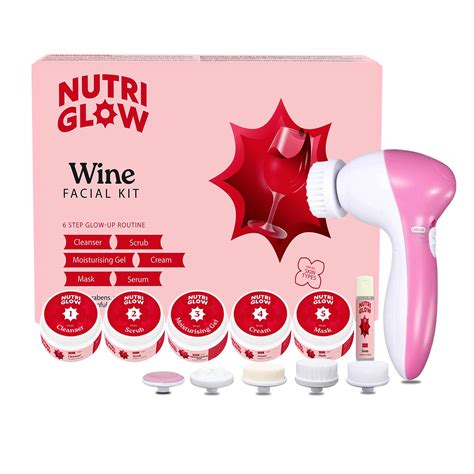 NutriGlow Wine Facial Kit with Red Grape Extracts – 6-Step Skincare ...