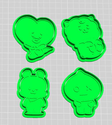 Archivo STL BTS BT21 animaciones cookie cutter full pack 🍪 ・Modelo de ...