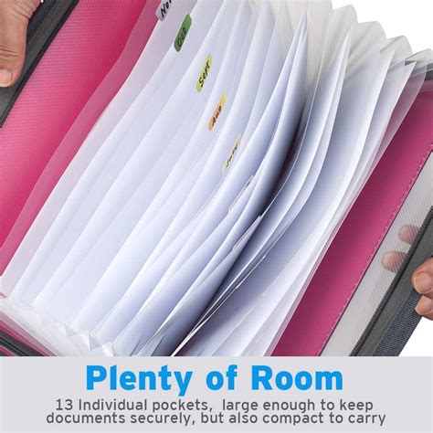 Buy 13 Pocket Expanding File Folder with Sticky Labels, Accordion File ...