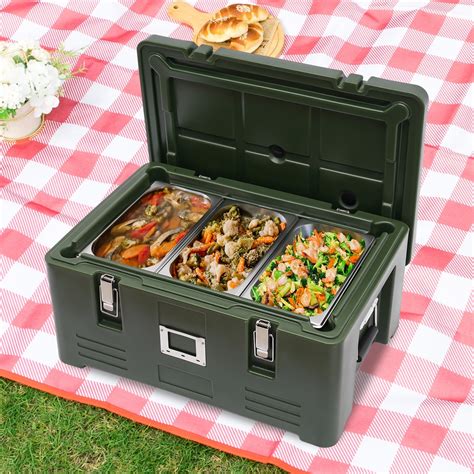 Fichiouy Insulated Food Pan Carrier 31.7Qt Capacity Stackable Catering ...