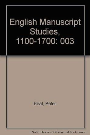 Buy English Manuscript Studies 1100-1700: Volume 3 Book Online at Low ...