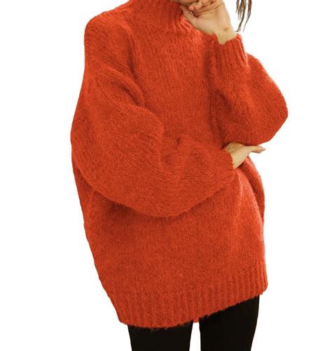 Casual Plain Stand Collar Pullovers Long Sleeve Burnt Orange Women ...