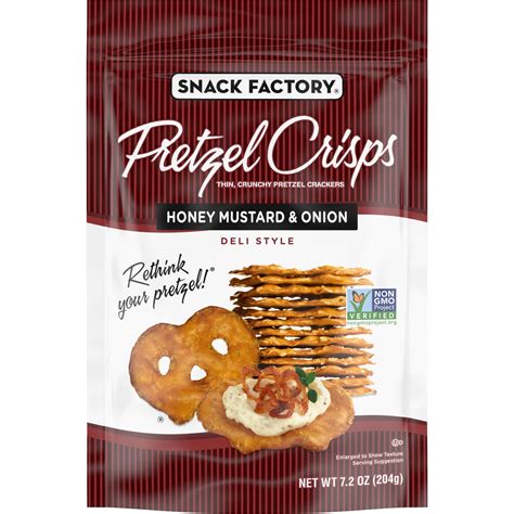 Vegan? Snack Factory Pretzel Crisps Honey Mustard & Onion Thin Crunchy ...