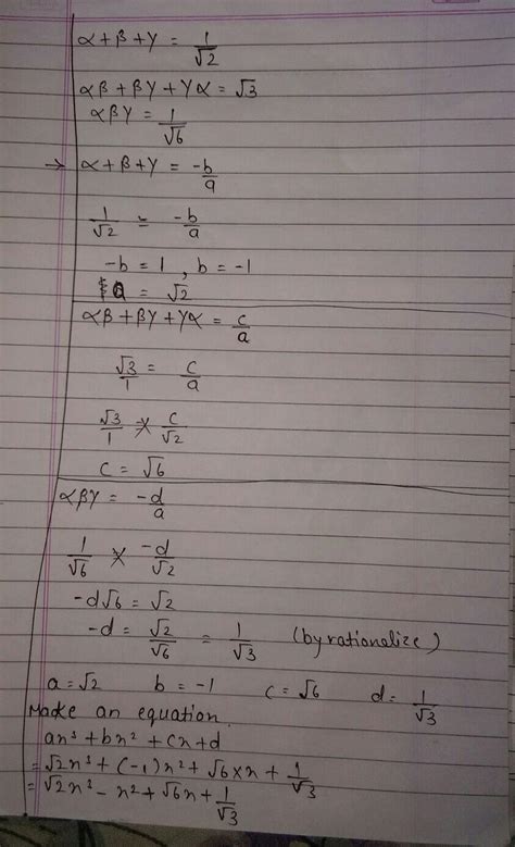 Find the cubic polynomial with the sum of zeroes, sum of product of ...