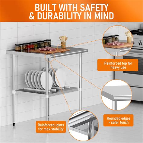 HOCCOT Stainless Steel Table for Food Prep & Work 24 x 30 India | Ubuy