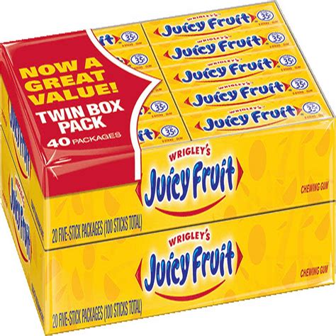 Wrigley's Juicy Fruit Gum (5 ct., 40 pks.) - 2 BOXES - Walmart.com