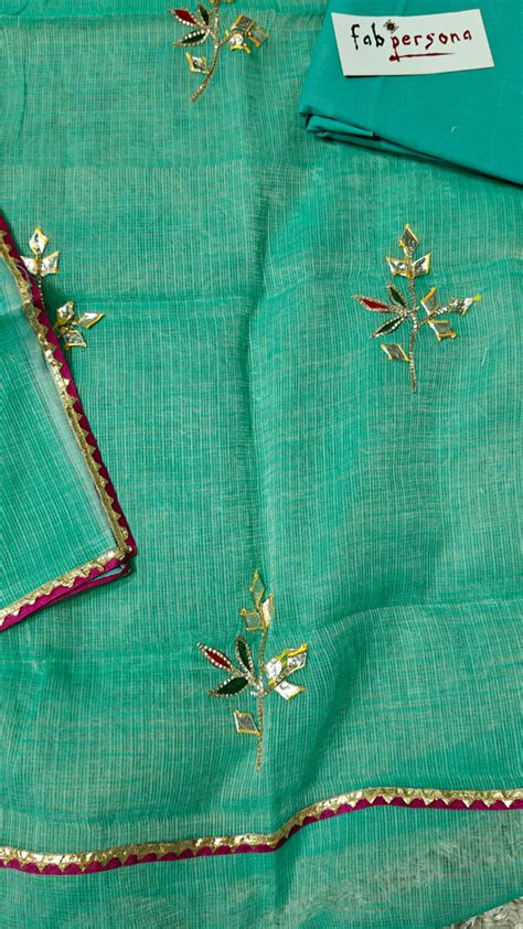 Kota Doriya Hand Gotta Patti Work Unstitched Suit – fab-persona