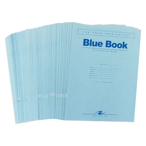 Roaring Spring Test Blue Exam Book, 50 Pack, Wide Ruled with Margin, 11 ...