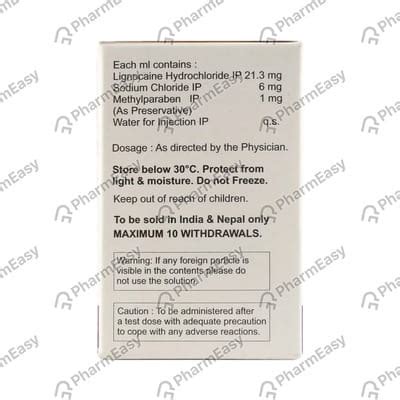 Xylocaine 2 % Injection (30): Uses, Side Effects, Price & Dosage ...