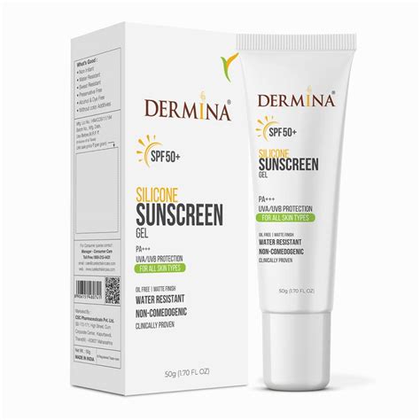 DERMINA Sunscreen - SPF 50 PA+++ Sunscreen Gel Broad Spectrum Sun ...