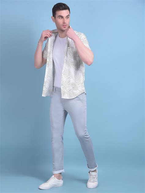 Olive Floral Print Linen Shirt – Crimsoune Club