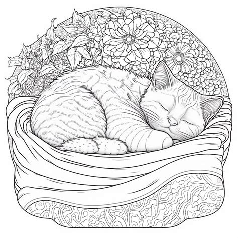 Detailed Cat Coloring Pages Printable