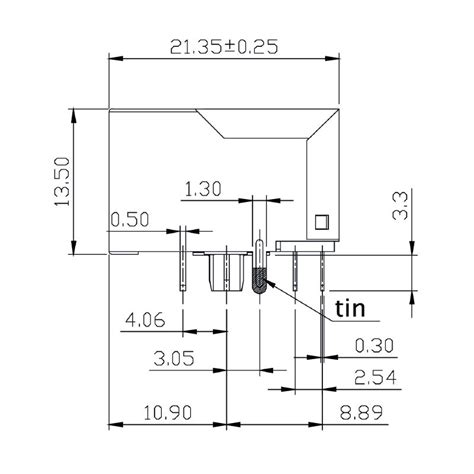 RJ45M R1D 3.3N4Y/G TY SO | 90°, latch down, THR