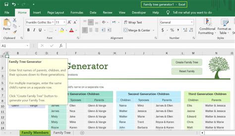 Image result for How Create Family Tree Excel