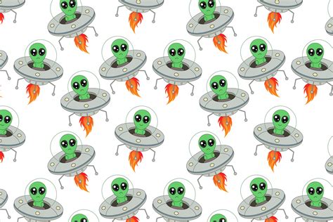 Alien Cartoon Pattern 的图像结果