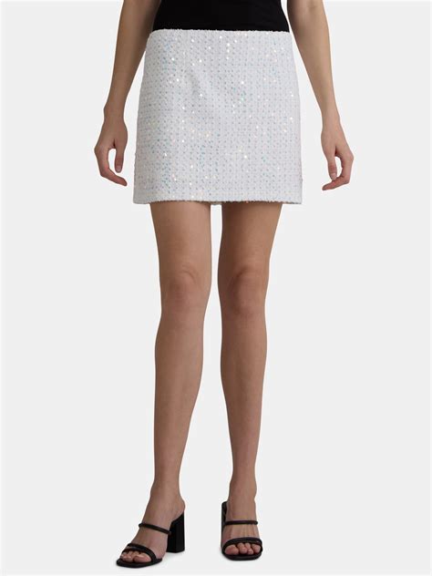 Madden NYC Women's Destructed Sparkle Twill Mini Skirt, Sizes XXS-XXL - Walmart.com