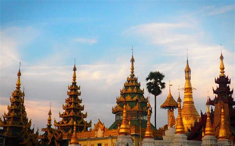 ornate, spire, tourism, architecture, sunset, building, 4K, religion, stupas, shwedagon pagoda ...