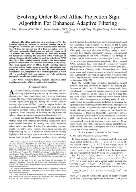 Image result for Affine Projection Algorithm in Advanced Digital Signal Processing