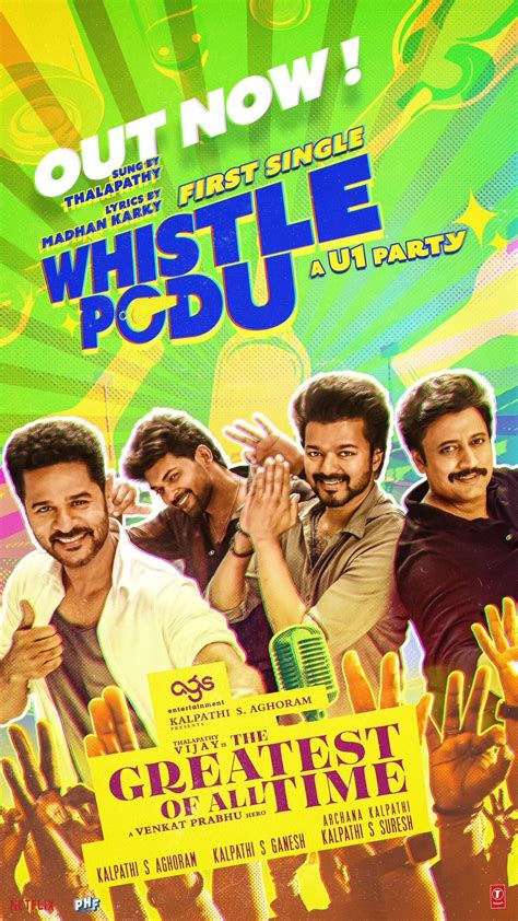 The Greatest of All Time: Whistle Podu first single feat. Vijay Tamil ...