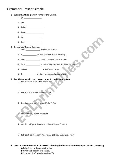 Image result for Present Simple Tasks