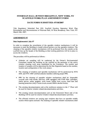 Fillable Online bmcc cuny Scaffold Work Plan Amendment Form Amendment ...