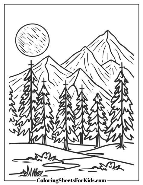 Mountain Coloring Pages For Preschoolers