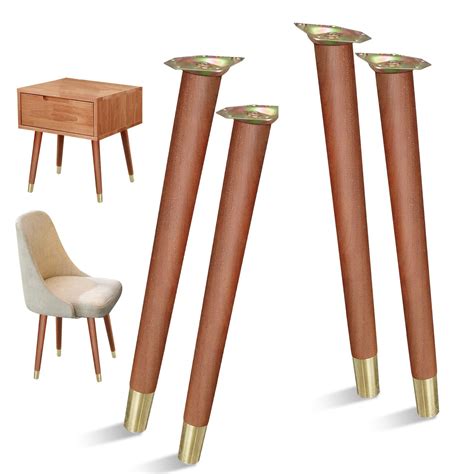 Snapklik.com : 16 Inch Table Legs, Wood Furniture Legs Set Of 4, Replacement Mid Century Style ...