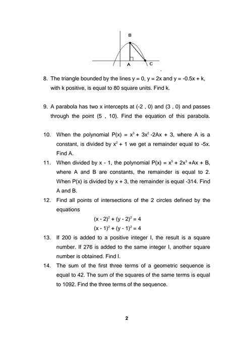 SOLUTION: Grade 12 maths problem with detailed solutions - Studypool