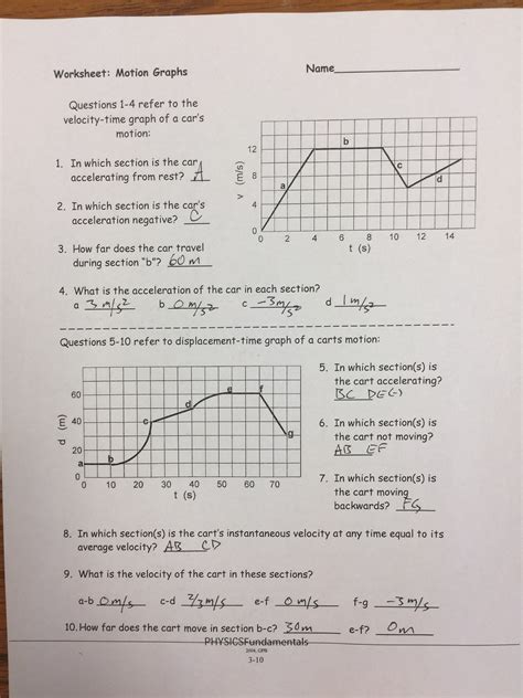 Image result for Physics Acceleration Graphs Worksheet
