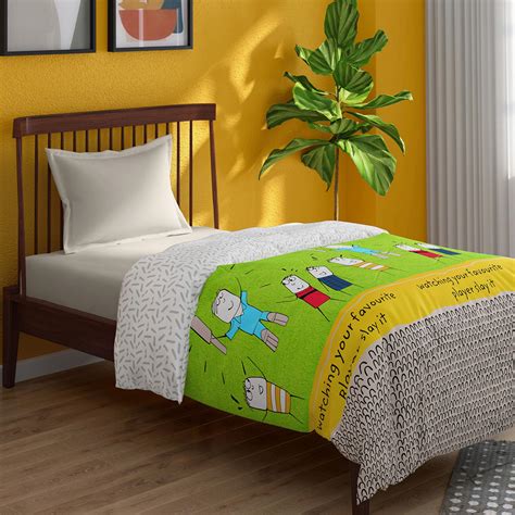 Buy PORTICO Happiness Green Printed Cotton Single Bed Comforter ...