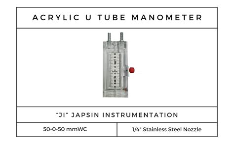 "Ji" Japsin Instrumentation Acrylic U Tube Manometer | 50-0-50 mmWC ...