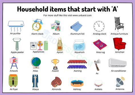 Household Items that Start with A | Easy Things with Letter A