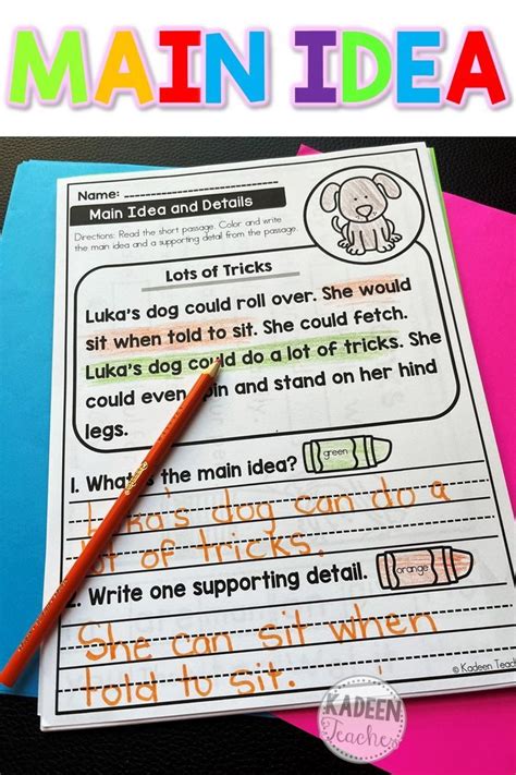 Image result for Identifying Main Idea First Grade