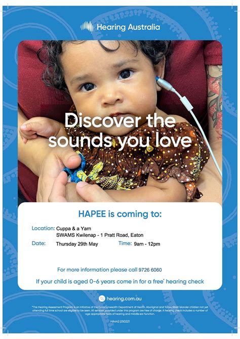 Hearing checks for 0 to 6-year-olds, Kwilenap - Boodjari Moort, East ...