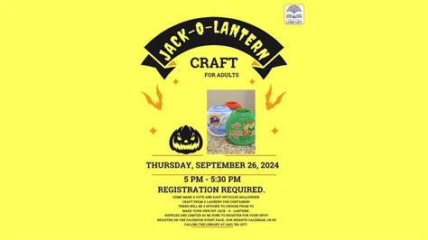 Jack-O-Lantern Laundry Pod Container Craft for Adults , 200 W Howard St ...