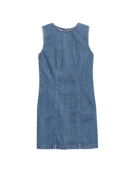 Buy Denim Round Neck Mini Shift Dress at Marks & Spencer