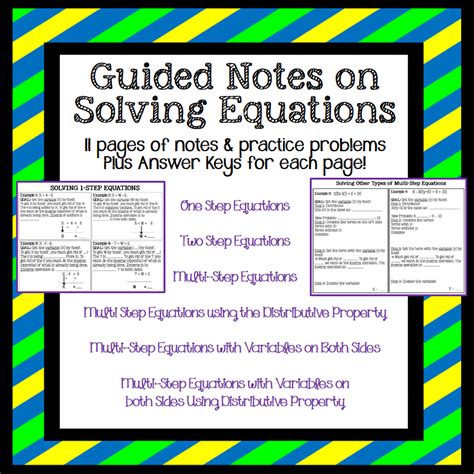 Solving Multi-Step Equation Notes 的图像结果