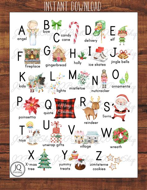 Alphabetical List of Christmas Words | Letter Tracing Worksheets