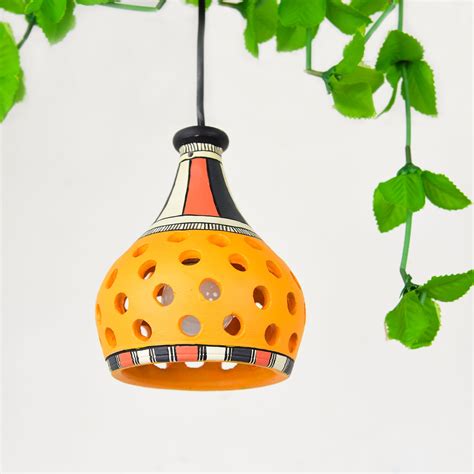 Buy 'Honey Comb' Terracotta Hand-Painted Hanging Lamp - Artysta Gallery ...