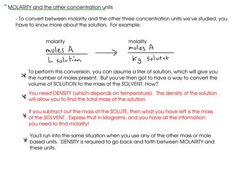 64 MOLARITY and the other concentration units