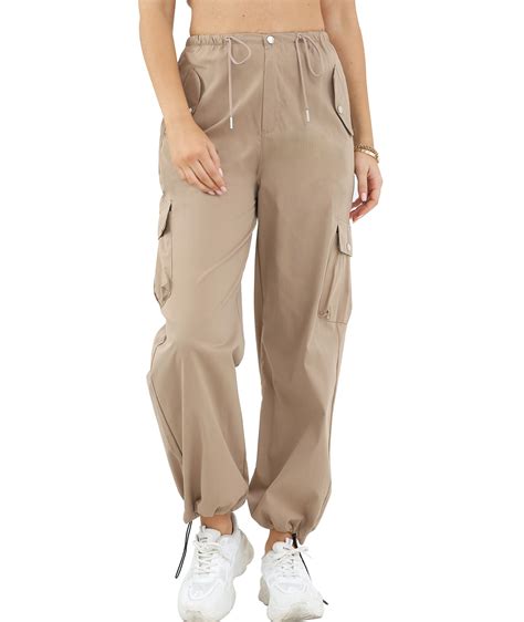 Cargo Pants Women Lightweight Casual Khaki Drawstring Baggy Cargo ...