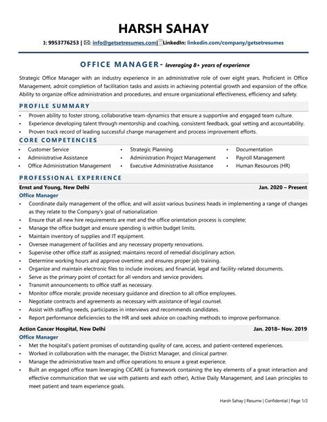 Resume Sample Office Manager at getmatildablog Blog