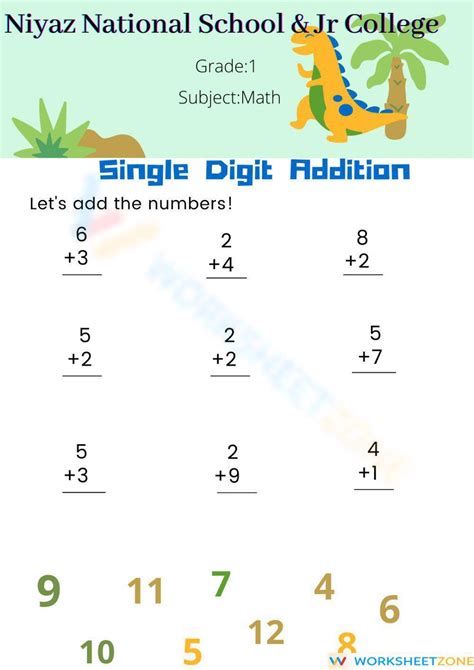 Image result for Addition of One Digit Number