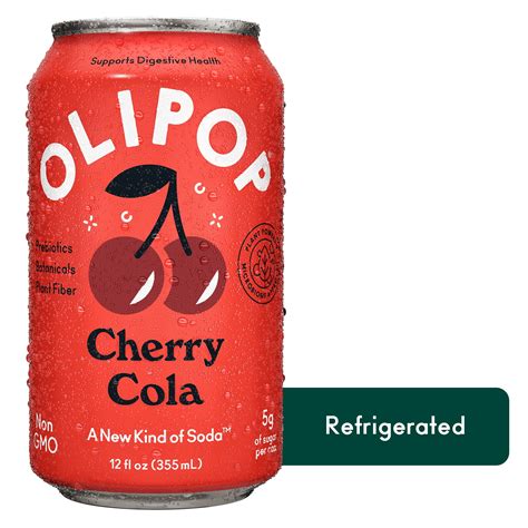 OLIPOP Non-GMO Prebiotic Soda, Healthy Cherry Cola, 12 fl oz, Approved ...