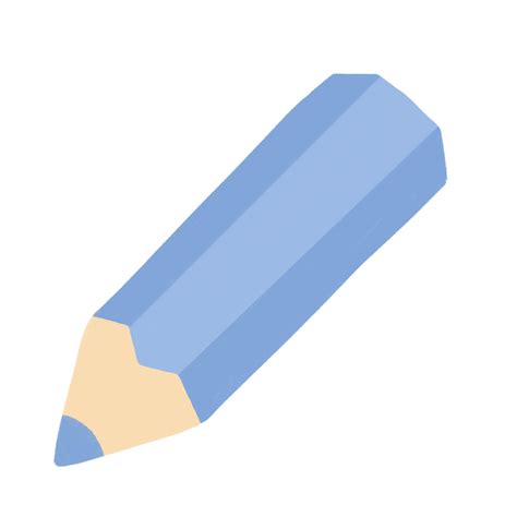 Cute pastel blue colored pencil icon. Doodle illustration. Back to ...