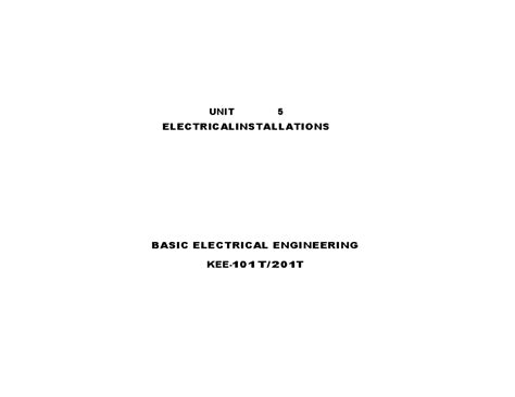 EE 10 1T/2 01T UNIT 5: Electrical Installations - Switch Fuse & ELCB ...