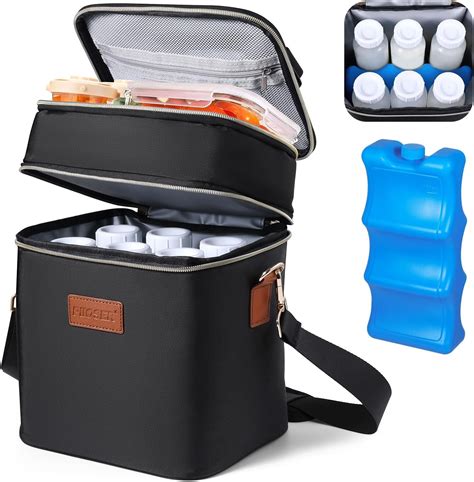 Amazon.com : PIIOSER Breastmilk Cooler Bag with Ice Pack Fits 6 Baby ...