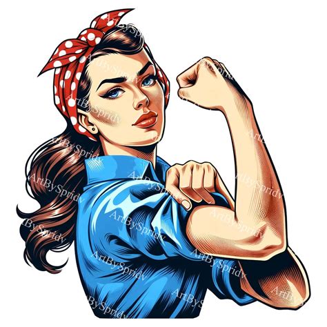 Empowered Woman Clipart - Retro Strong Female Png,we Can Do It Image ...