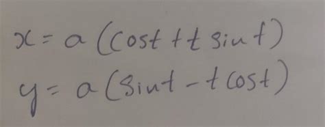 x =(cost+tsint)y =(sint-tcost) - Brainly.in
